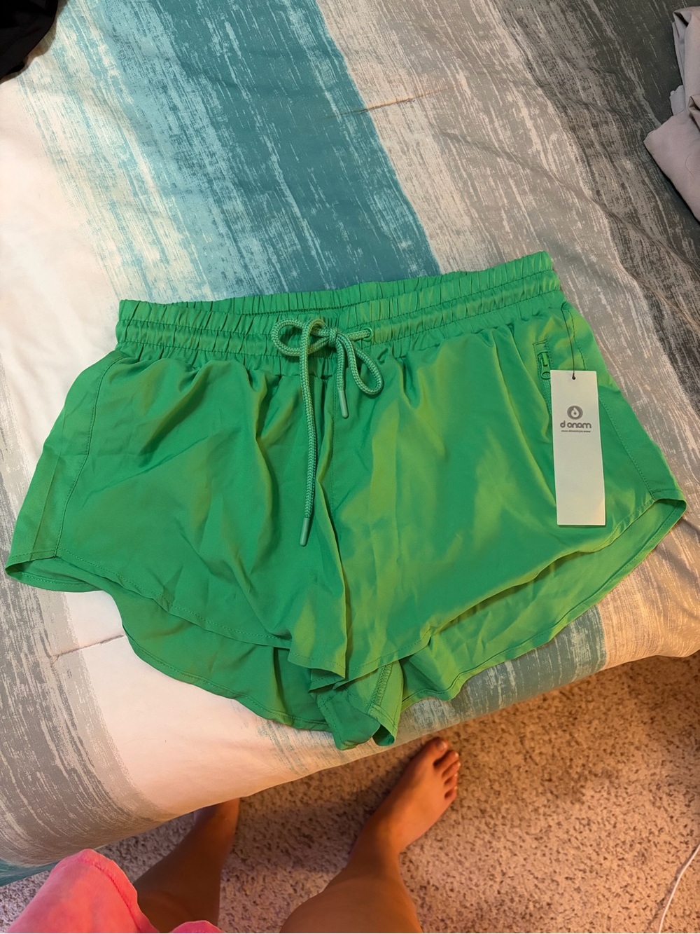 Mono B Green Women's Athletic Shorts with Drawstring